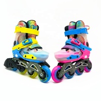 Nouveaux Patins à Roulettes en Ligne 2026 pour Enfants Débutants avec Frein, Coque Transparente, Rose et Bleu, pour Garçons et Filles