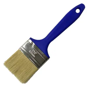 Paint Brush with White Bristle, Home Paint Brushes with Blue Plastic Handle and Tin Plate
