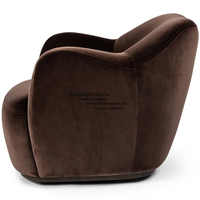 Fauteuil pivotant d'appoint moderne en velours de haute qualité, couleur marron, pour la maison, le bureau, le salon, la chambre à coucher