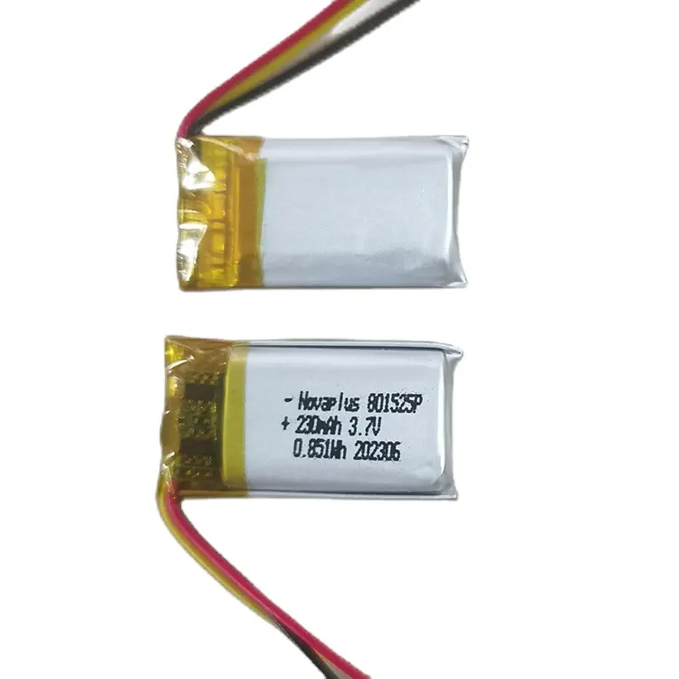 Alta qualidade 801525 3.7v 230mAh bateria recarregável lipo IEC62133 BIS CB Li bateria de polímero 801525 3.7v 230mah