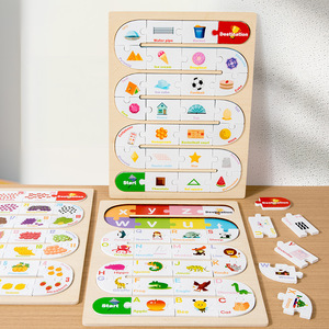 Alphabet en bois <span class=keywords><strong>orthographe</strong></span> mots Puzzle jeu jouets enfants Montessori jouets apprentissage précoce jouets éducatifs - Product Image 1