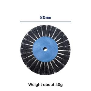 Brosse à roue à poils noirs de 48 mm/80 mm avec tissu à l'intérieur pour outils rotatifs dentaires et bijoux, disque de polissage à poils - Product Image 6