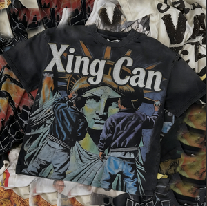 T-shirts à manches courtes pour hommes, coupe classique, en coton soyeux 300 g/m², impression personnalisée streetwear, impression DTG, graphique, délavé à l'acide, style manga - Product Image 6