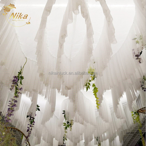 NIKA fait à la main <span class=keywords><strong>pas</strong></span> <span class=keywords><strong>cher</strong></span> <span class=keywords><strong>mariage</strong></span> <span class=keywords><strong>plafond</strong></span> décoration voilage blanc rideau tulle maille <span class=keywords><strong>plafond</strong></span> drapé - Product Image 3
