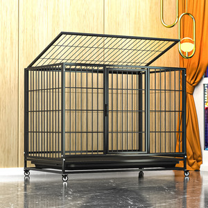 <strong>Foldable</strong> Heavy Duty <strong>Dog</strong> Crate <strong>Cage</strong> with Wheels Removable Tray &amp; Grid Pad Open Top Metal <strong>Wire</strong> <strong>Dogs</strong> Kennel - Product Image 5