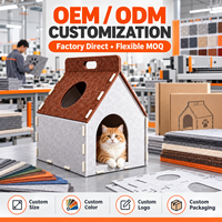 Niche pour chat en feutre, lit pour chat, grotte triangulaire pour chat, nid douillet pour animaux de compagnie, abri intérieur pour animaux de compagnie, détachable, lavable, vente en gros