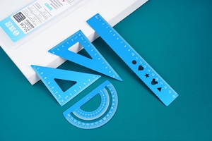 כלי גיאומטריה מתמטית BESTLINE ציוד שרטוט ציוד שרטוט משולש מרובע סט סרגל אלומיניום - Product Image 4