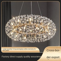Lustre suspendu LED de luxe YUYANG en fer et cristal, design pissenlit, pour chambre principale, salle à manger et salon
