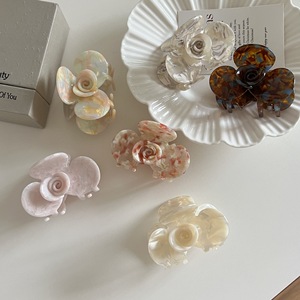 Pince à cheveux DOWELL en acétate de camélia style français, taille moyenne, design colorblock, pour <span class=keywords><strong>coiffure</strong></span> quotidienne élégante des jeunes filles - Product Image 1