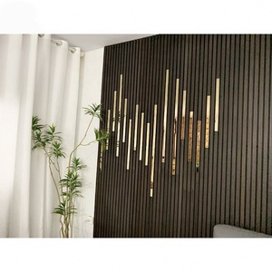 Panneaux acoustiques en lattes de bois modernes de haute qualité SANYUAN pour les salles et les hôtels, ignifuges, écologiques, NRC 80% - Product Image 2