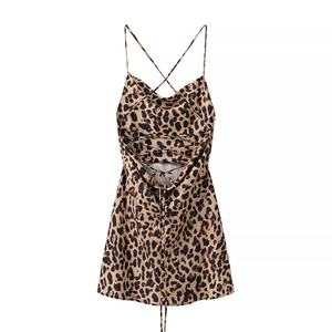 Nouvelles robes d'été décontractées pour femmes, mini, taille naturelle, respirantes et écologiques, imprimé léopard sexy - Product Image 2