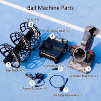 Lanceur de balles de pickleball automatique professionnel 3802PBH, batterie au lithium, hauteur et direction de rotation réglables pour l'entraînement solo