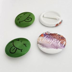 2022 Cheapest Sublimation MDF Buttons Custom logo Name Tag Blank Wooden Badge with Pin - Product Image 6