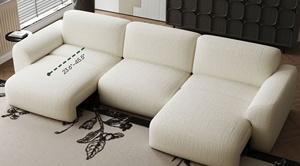 Sofá Eléctrico Reclinable con Textura de Nube Crema, Sofá Suave para Descansar, Asiento Amplio, Respaldo Alto, Muebles para Sala de Estar, Hogar y Hoteles - Product Image 6