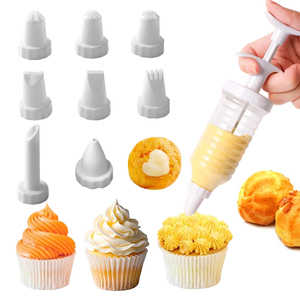 Juego de 9 Inyectores para Decorar Pasteles, Herramientas para Glasear, Boquillas de Plástico para Decorar Pasteles, Juego de Boquillas para Hornear - Product Image 1