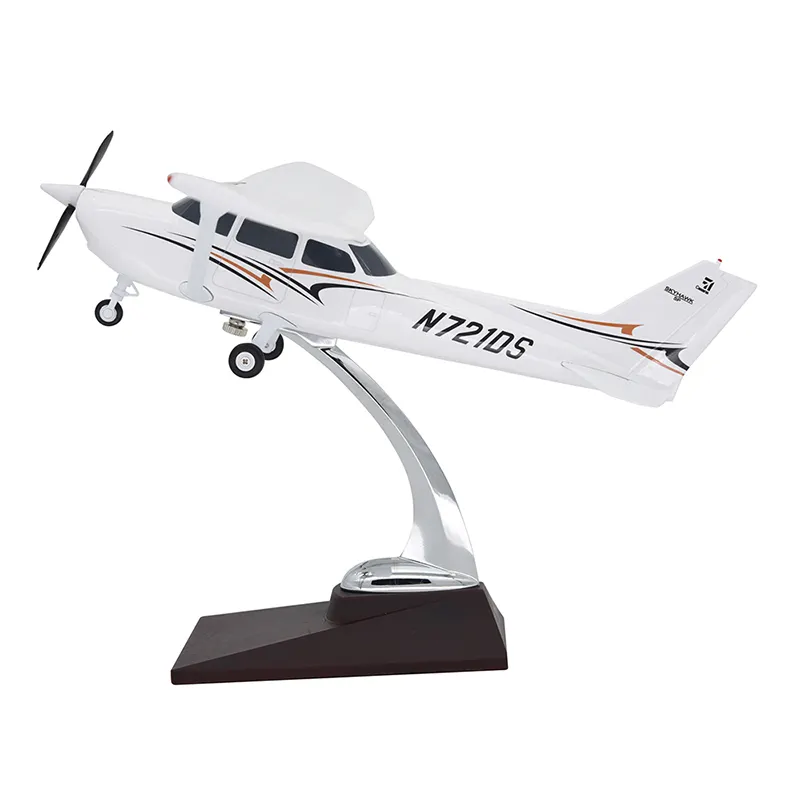 1:32 27CM Cessna 172 Resin Passenger Airplane Model Civil Aircraft Mode Die Cast Plane Model OEM Customized