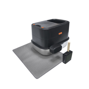 Extra <b>Large</b> Enclosed Cat Litter <b>Box</b> With Flip Top Easy Clean Stainless Steel Anti Traffic Toilet Rectangle Black 60x40x38cm - Product Image 2