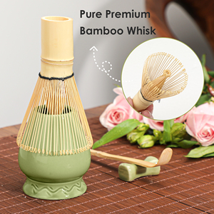 Traditional Japanese-Style Matcha 7-piece <b>Set</b> Starter Kit Ceramic Bowl <b>Tea</b> Brush Bamboo Hand Whisk Engraved <b>Tea</b> <b>Set</b> Green - Product Image 5