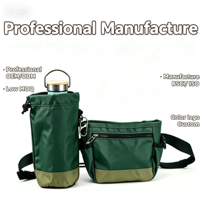 Élégante pochette de ceinture compacte et respirante pour l'entraînement, sac de voyage classique en nylon vert pour animaux de compagnie - Product Image 1