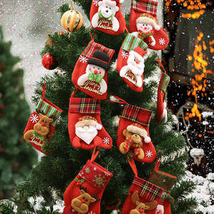 プログラム可能なシルク仕上げのクリスマスストッキング、小型10～18インチ、高級感のあるパーソナライズされたストッキング、ホリデーのお祝いの装飾 - Product Image 4