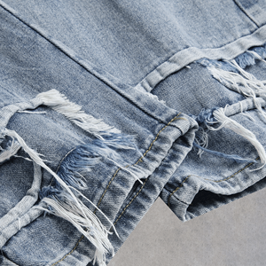 Üreticileri toptan OEM özel sıkıntılı Streetwear kot erkek moda Denim yığılmış pantolon - Product Image 3