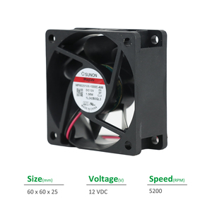 Sunon MF60251VX-1000C-A99 ODM 60x60x25มม. 12VDC 130mA 1.56วัตต์5200รอบต่อนาทีตู้27.0CFM พัดลมระบายความร้อนแกน - Product Image 2
