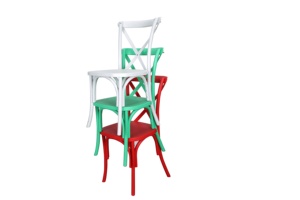 <span class=keywords><strong>Chaise</strong></span> empilable en résine à dossier croisé avec grain <span class=keywords><strong>de</strong></span> bois, vente en gros, idéale pour les restaurants, les mariages et les événements - Product Image 5