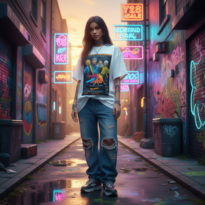 Jesus Paid IT All Graphic Box Fit T-Shirt Oversized Streetwear Y2K Meme Shirt - Product Image 3