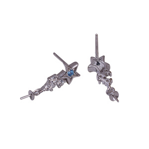 Boucles d'oreilles en argent S925 Cupid Love Arrow pour femmes, accessoires en perles DIY, 6-8, boucles d'oreilles simples, boucles d'oreilles vides, accessoires de bijoux, 1165 - Product Image 5