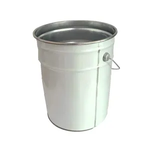 5 Gallons Round Empty Large Opening Iron Pail Oil Paint Buckets