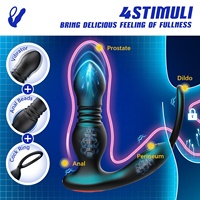 Netphi Anal Vibromasseur avec Cock Ring 7-Mode Prostate Masseur Poussée Sex Toys pour Hommes Femmes Couples