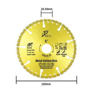 DEYI 125Mm Asli Pabrik Grosir Darurat Berlian Saw Disc Cutting Basah atau Kering Brazed Saw Blade untuk Marmer