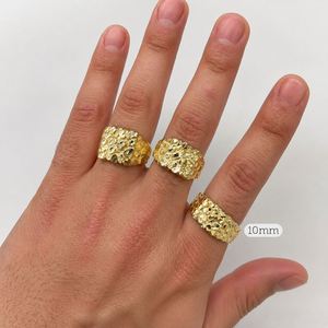 14k Gold Nugget <b>Ring</b> Custom 10mm/12mm/15mm Copper Inlay Rhodium Hip Hop Fine Jewelry for <b>Men</b>/Women Wedding/Father's Day Gift - Product Image 5