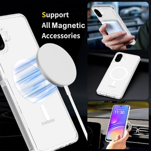 Pour <span class=keywords><strong>Samsung</strong></span> Galaxy A07 étui transparent magnétique, anti-rayures mince TPU + PC 2 en 1 antichoc couverture de téléphone portable pour <span class=keywords><strong>Samsung</strong></span> Galaxy A07 - Product Image 4