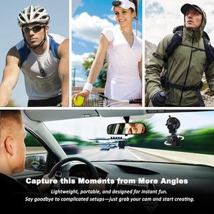 Camera hành trình cầm tay chống nước 128GB 1080P, gắn nam châm, quay video POV khi đi xe đạp, dắt chó mèo chạy bộ ngoài trời - Product Image 4