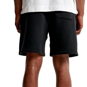 Fournisseur, faible MOQ, logo personnalisé, short oversize à taille élastique, streetwear pour hommes, short en molleton de coton noir - Product Image 4