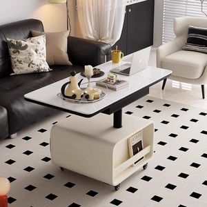 Mesa de centro móvil plegable Panda Cream para sofá, mesa auxiliar, armario de café de almacenamiento multifuncional para el hogar para sala de estar - Product Image 2