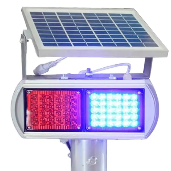 태양광 LED 경고등 10W 12V 태양광 교통 표지판