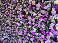 Panneaux muraux de fleurs artificielles en soie violette SPR, fabriqués à la main, pour la décoration de mariages et d'événements commerciaux