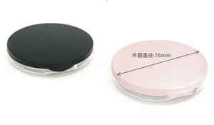 Recipiente portátil compacto de pó solto com espelho, caixa reutilizável vazia de 5g em pó