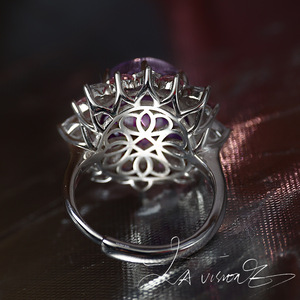Anillo de Mujer de la Serie Otherworld con Incrustaciones de Amatista y Circonita Cúbica, para Aniversario, Origen HK - Product Image 2