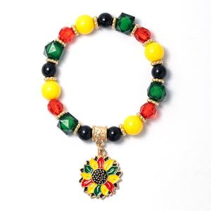 Accessoires de tenue de chemises chaudes pour femmes noires Bracelet de festival africain de couleur <span class=keywords><strong>Rasta</strong></span> Mois de l'histoire noire Bracelet de perles élastiques - Product Image 6