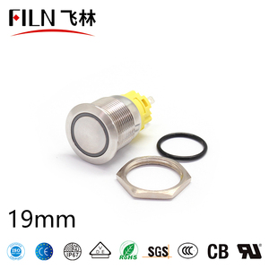 <span class=keywords><strong>FLIN</strong></span> 19mm IP67 Impermeable Bajo voltaje 12V 24V Interruptor de botón de encendido y apagado Interruptor de botón momentáneo Dpst - Product Image 6