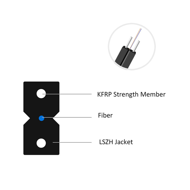 1 2 4 Core G657A1 Fiber Optic Single Mode Outdoor FTTH Drop Cable with LSZH Jacket 1Km Roll Fiber Optic Wires Cable Manufacturer