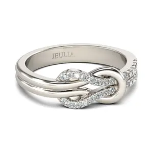 Anello di diamanti fiore annodato vendita calda europea e americana, anello temperamento giapponese e coreano, anello nuziale personalizzato da donna