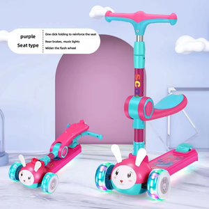 <span class=keywords><strong>Trottinette</strong></span> pliable à 3 roues pour enfants avec roues en PU, jouet de <span class=keywords><strong>trottinette</strong></span> d'extérieur en plastique pour enfants - Product Image 3