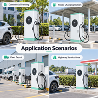 Station de recharge rapide DC compacte pour véhicules électriques de 60 kW à 240 kW, OEM ODM, connecteur et réseau personnalisés pour les projets de recharge publique en flotte