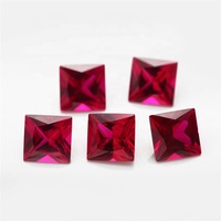 Rubis CZ de qualité 5A, taille carrée brillante, pierres précieuses CZ, pierres précieuses CZ de 4 mm à 6 mm, pierres de zircone cubique en vrac, pierre de zircone de qualité brillante, 2024