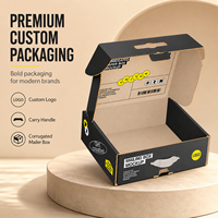 Boîte d'expédition personnalisée en carton ondulé durable avec poignée, impression de logo et approvisionnement en gros pour l'expédition e-commerce