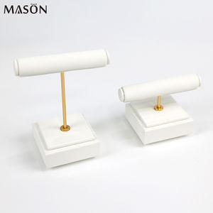 Bague en métal doré en forme de T, présentoir de bijoux, Offre Spéciale de comptoir, <span class=keywords><strong>porte</strong></span>-bague de deux tailles pour bijouterie, base en cuir pu - Product Image 1